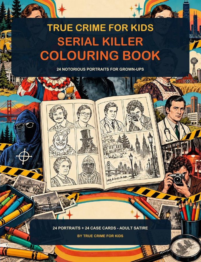 True Crime For Kids Serial Killer Colouring Book cover